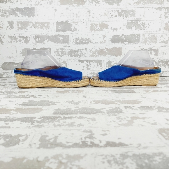 Franco Sarto Bule Leather Slip On Wedge Mules Shoes V470 - Picture 7 of 13